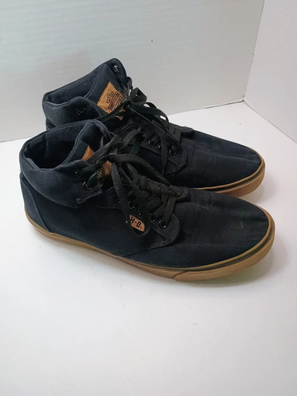 Harley-Davidson Men's Black Wrenford Canvas High-Top Sneakers Size 10